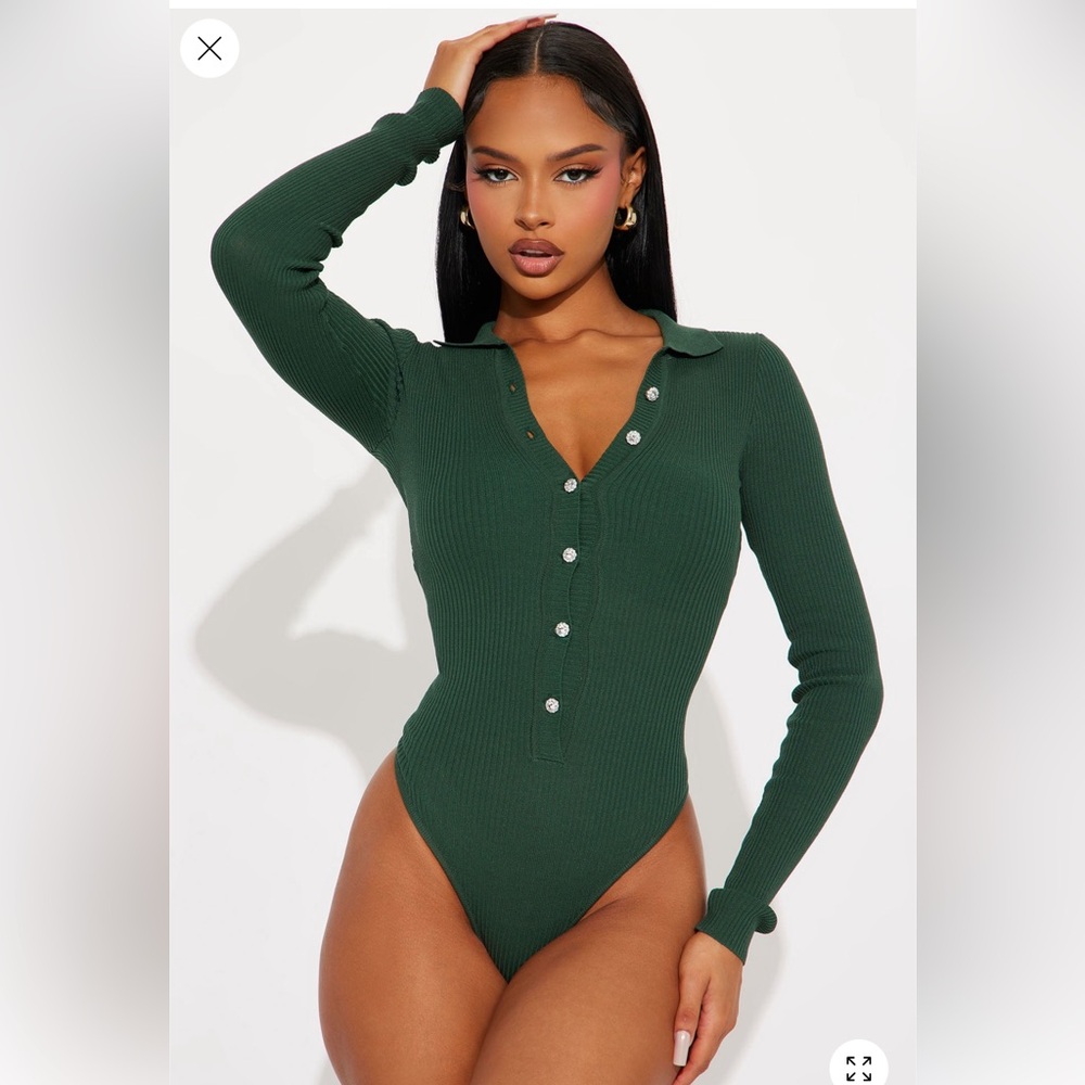 Amilia Sweater Bodysuit - Hunter